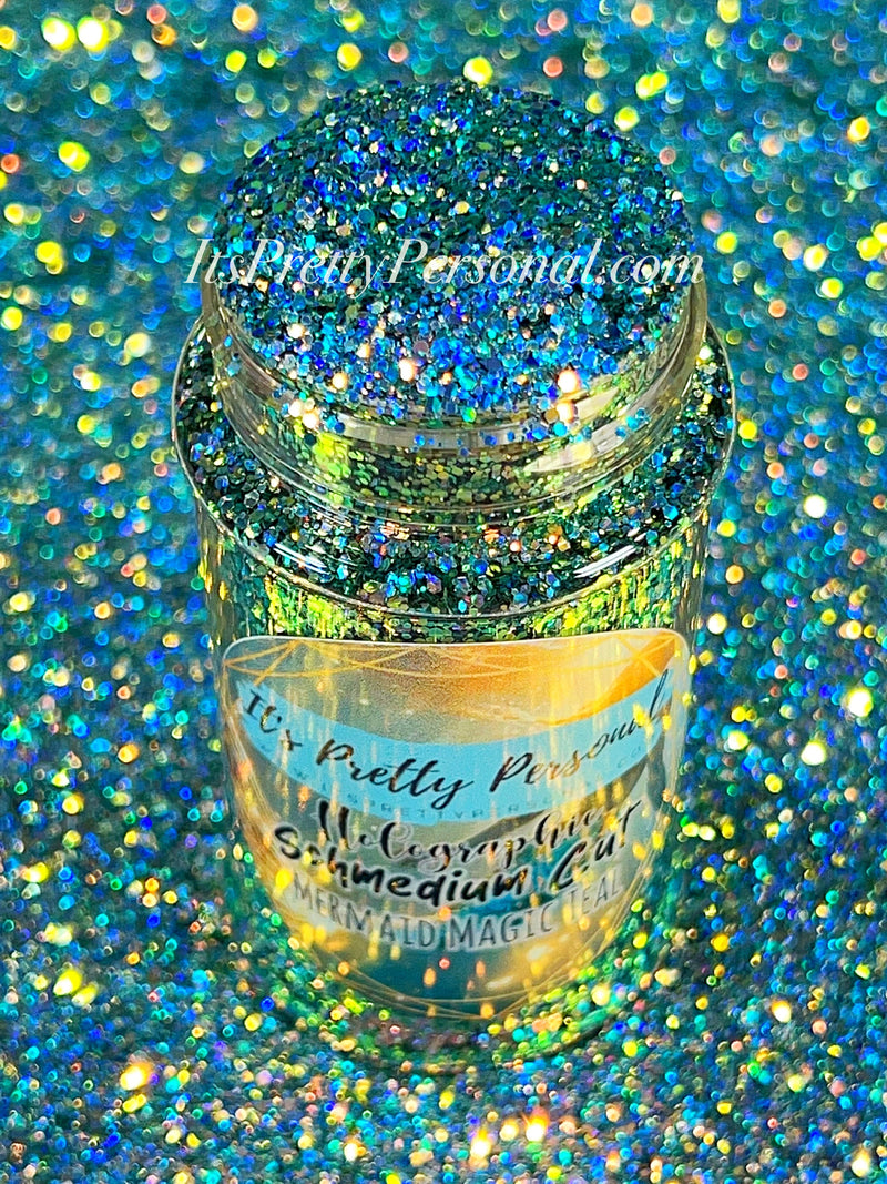 SCHMEDIUM CUT "Mermaid Magic Teal" -Holographic + Hologram Glitter