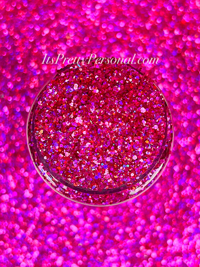 SCHMedium Cut- "Candy Raspberry" - Pink Holographic Glitter