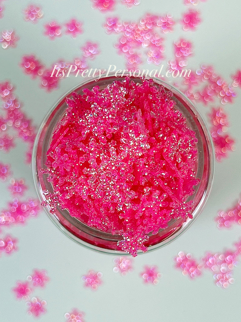 “Pink Snowflakes” - Glittered Glitter Collection 6mm size