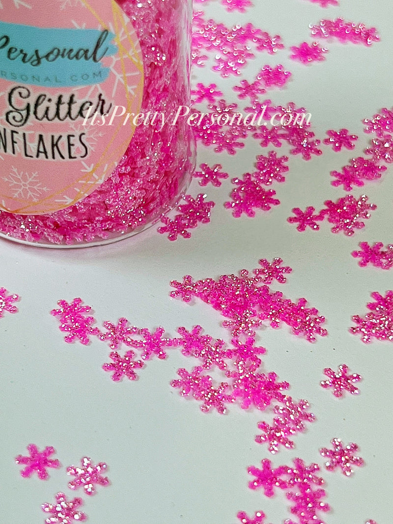 “Pink Snowflakes” - Glittered Glitter Collection 6mm size