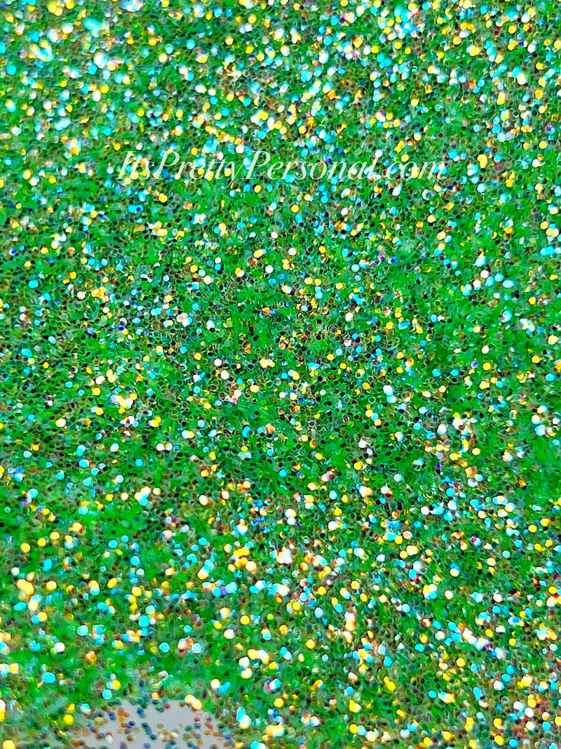 “Intergalactic Green” - Platinum Pastels Collection- Extreme Sparkle Green