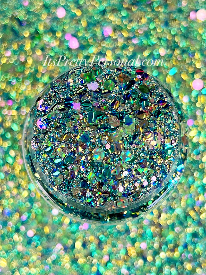 "Demigod Teal XL"- Princess Glitter Collection Teal