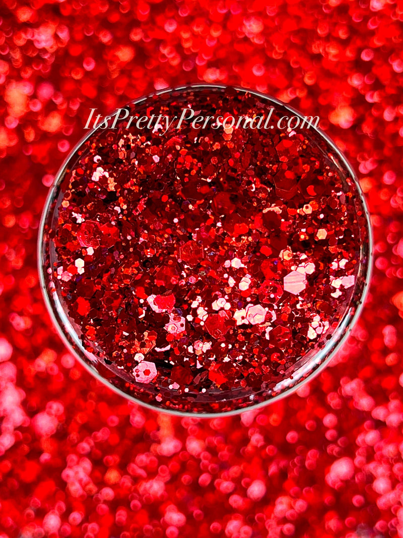 "Scarlet Celebration XL" -PARTY HOLOGRAPHIC- Red Holographic Glitter