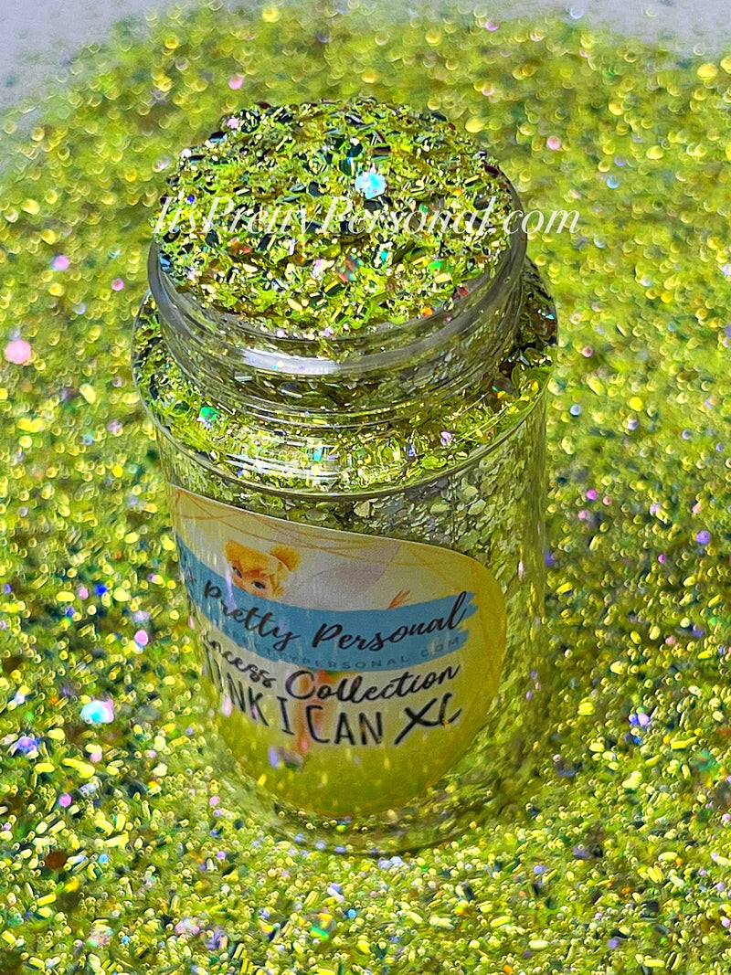 "I Tink I Can XL"- Princess Glitter Collection Light Green