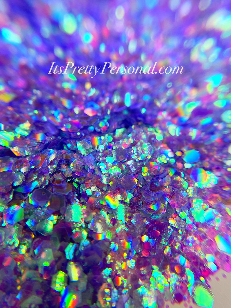 "Enchanted Orchid XL"- Prism Princess- Holographic Purple Glitter