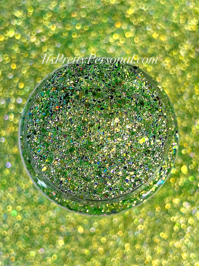 “SCHmedium Cut You Want A Kiss?"- Princess Glitter Collection Green