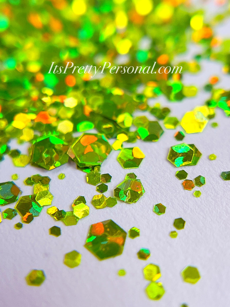 "Prismatic Pistachio XL" -PARTY HOLOGRAPHIC- Green Holographic Glitter