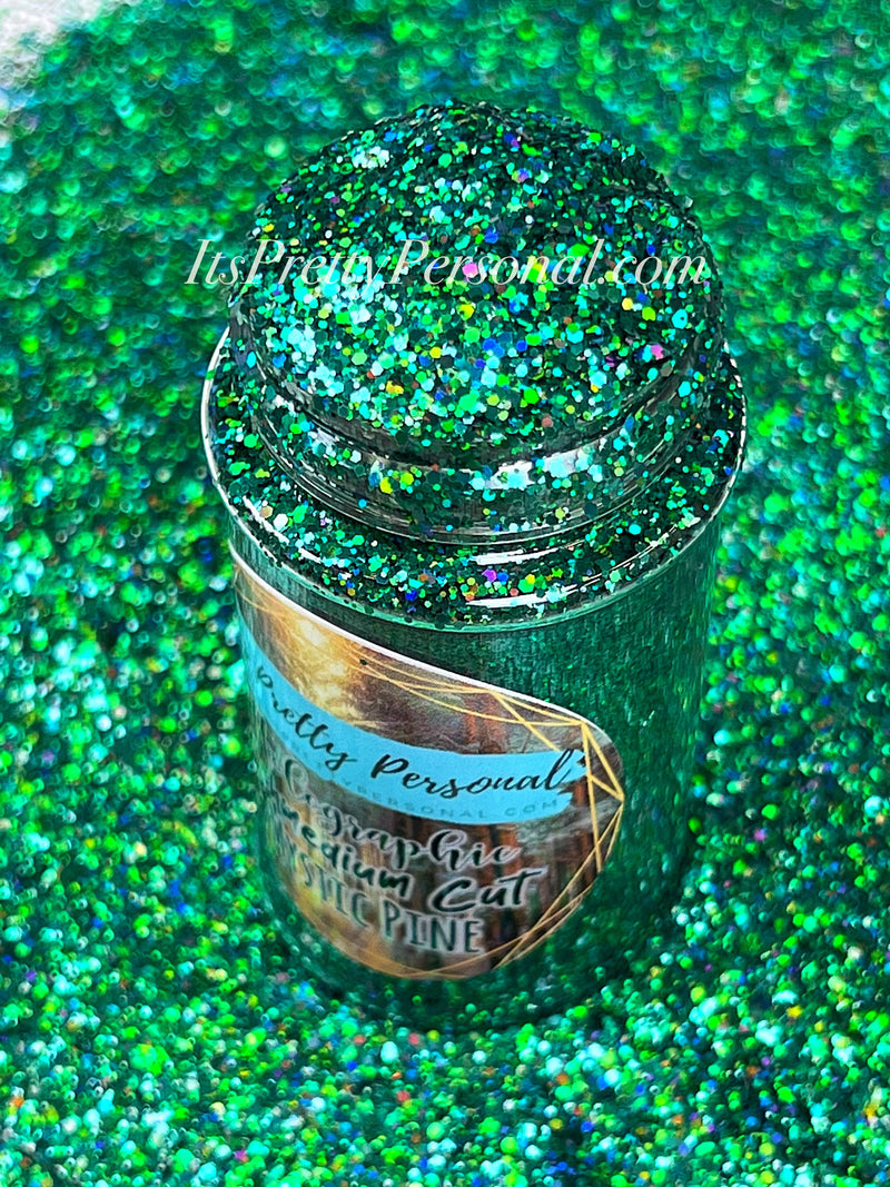 SCHMedium Cut- "Mystic Pine" - Dark Green Holographic Glitter
