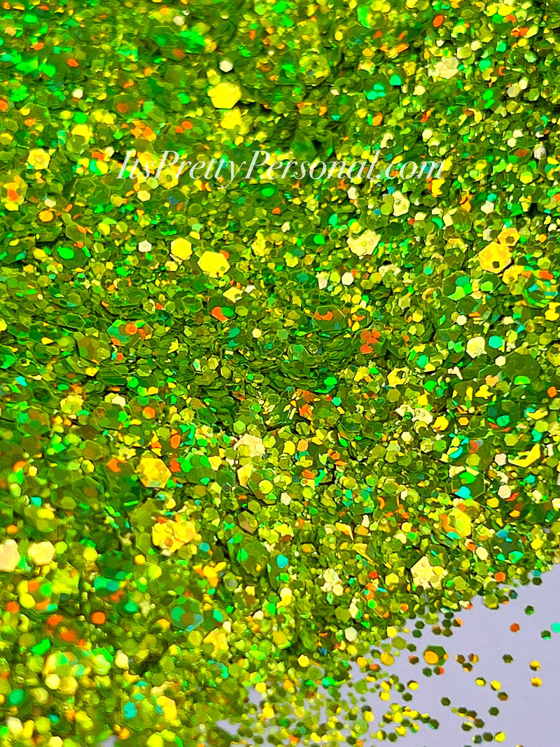 "Prismatic Pistachio XL" -PARTY HOLOGRAPHIC- Green Holographic Glitter