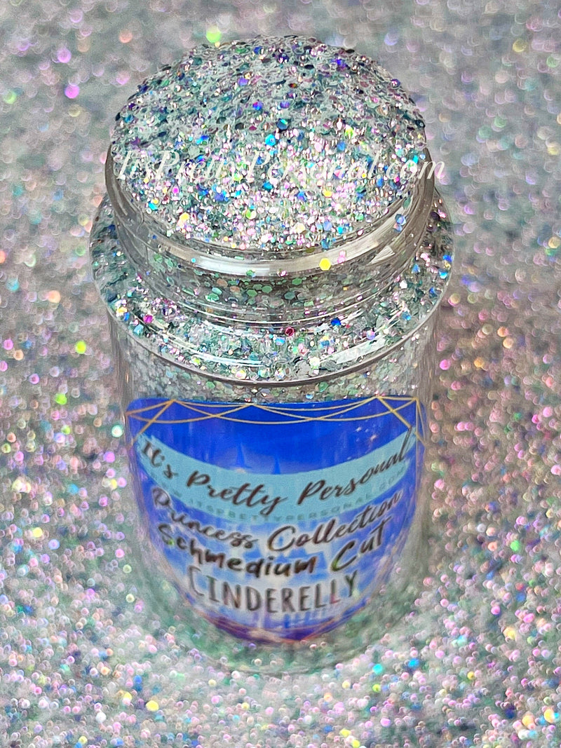 "SCHmedium Cut Cinderelly"- Princess Glitter Collection Blue/Silver