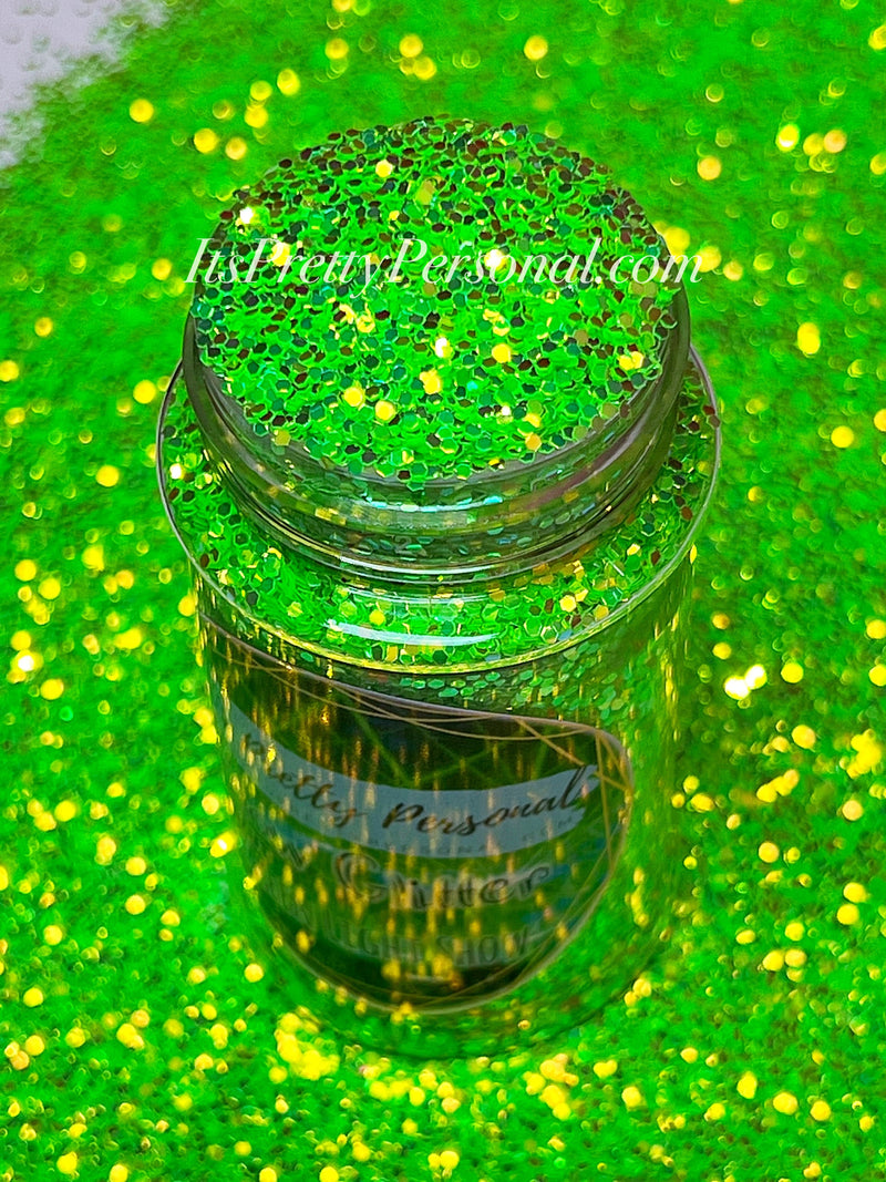 “MINI GREEN Light Show”-GLOW Glitter-Mini Cut (Medium Cut)