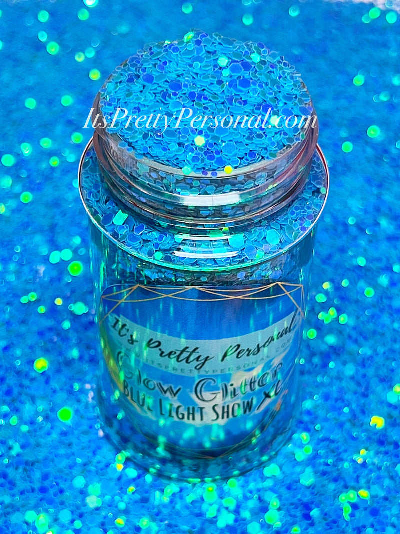 “BLUE Light Show XL”-GLOW Glitter