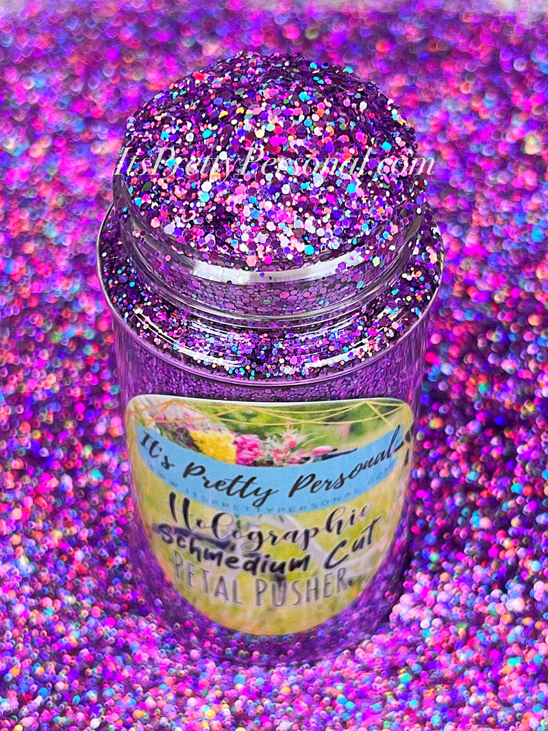 SCHMedium Cut- "Petal Pusher" - Purple Holographic Glitter