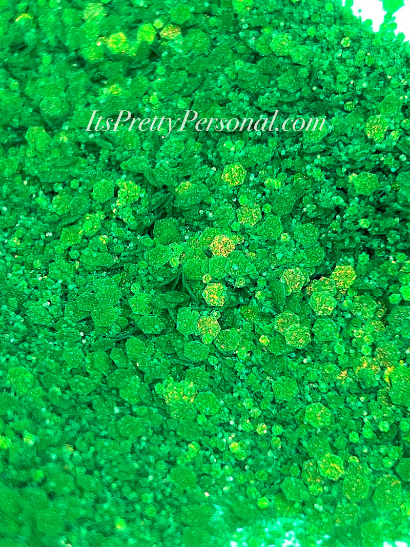 "Leap Frog Green XL” - Glittered Glitter Collection
