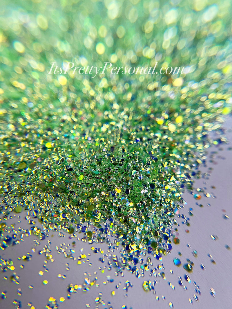 “SCHmedium Cut You Want A Kiss?"- Princess Glitter Collection Green