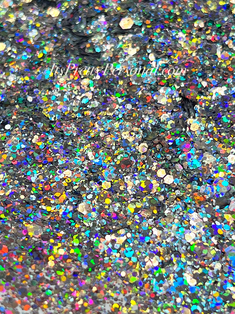 "Silver Party Pop XL" -PARTY HOLOGRAPHIC- Silver Holographic Glitter