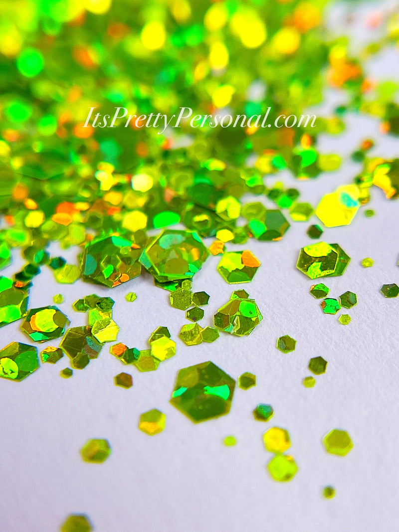 "Prismatic Pistachio XL" -PARTY HOLOGRAPHIC- Green Holographic Glitter