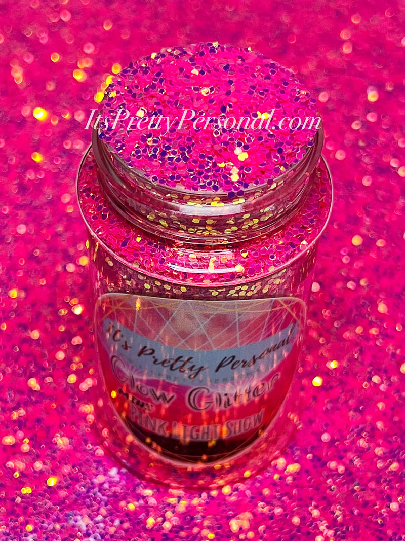 “MINI PINK Light Show”-GLOW Glitter-Mini Cut (Medium Cut)