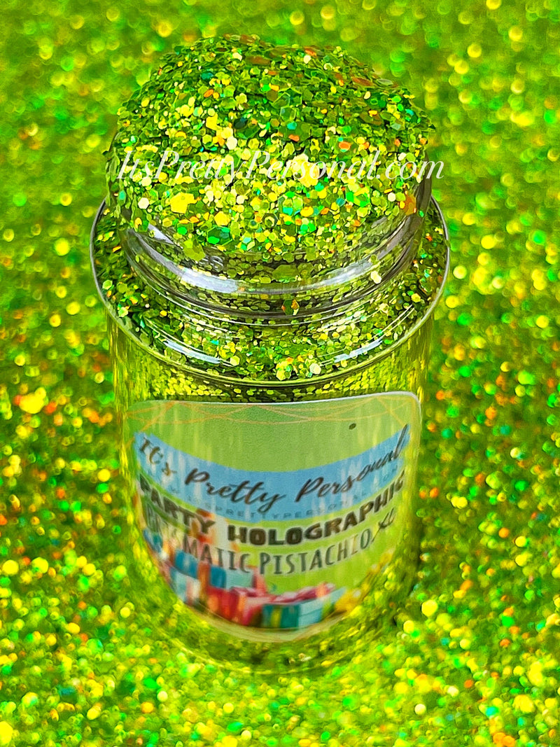 "Prismatic Pistachio XL" -PARTY HOLOGRAPHIC- Green Holographic Glitter
