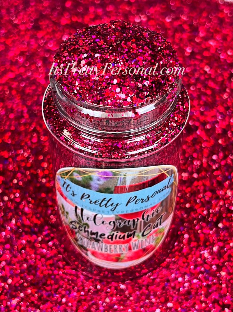 SCHMedium Cut- "Strawberry Wine" -Deep Pink Holographic Glitter