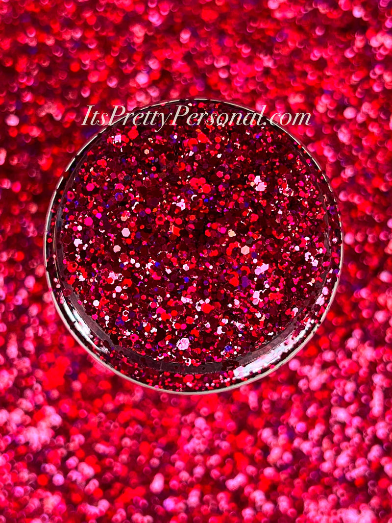 SCHMedium Cut- "Strawberry Wine" -Deep Pink Holographic Glitter