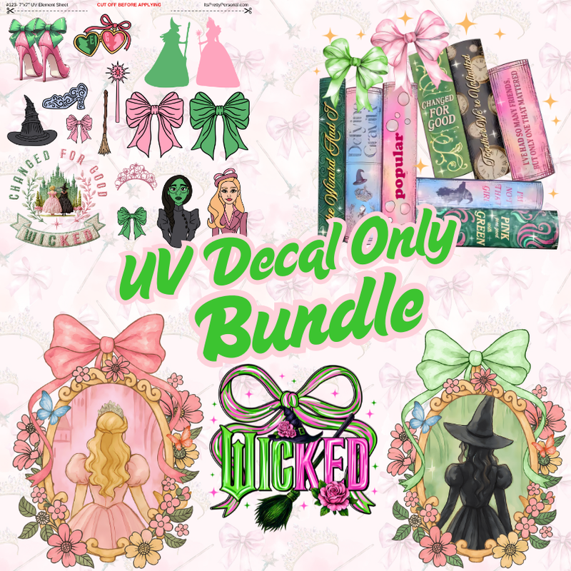 🚨UV DECAL ONLY BUNDLE- PINK GOES GOOD WITH GREEN- 5 decals total- Launching 12/05/2025