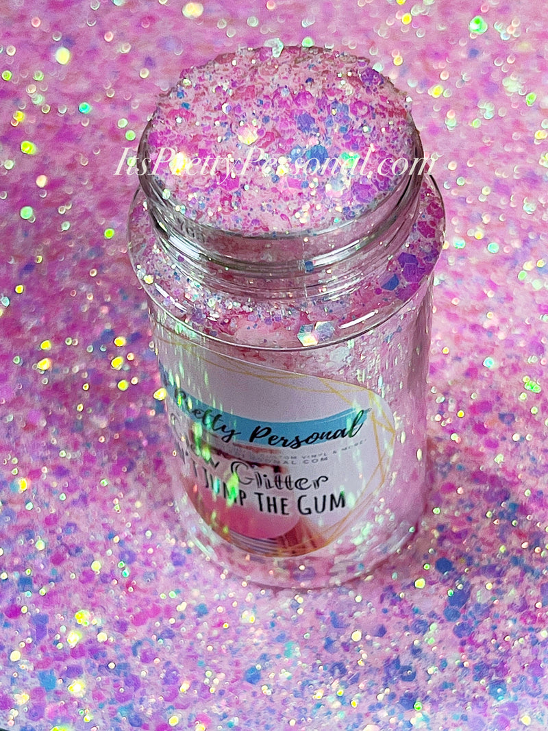 “Don’t Jump The Gum”- Pink Opal GLOW Glitter