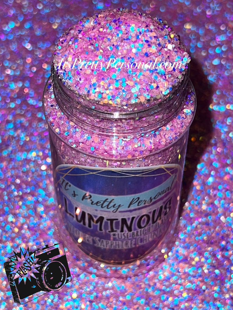 “Violet Sapphire Chunky” (Medium Cut)- Luminous Reflective Glitter Collection