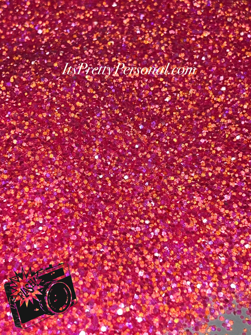 “Twisted Hot Pink Lemonade Chunky” (Medium Cut)- Luminous Reflective Glitter Collection